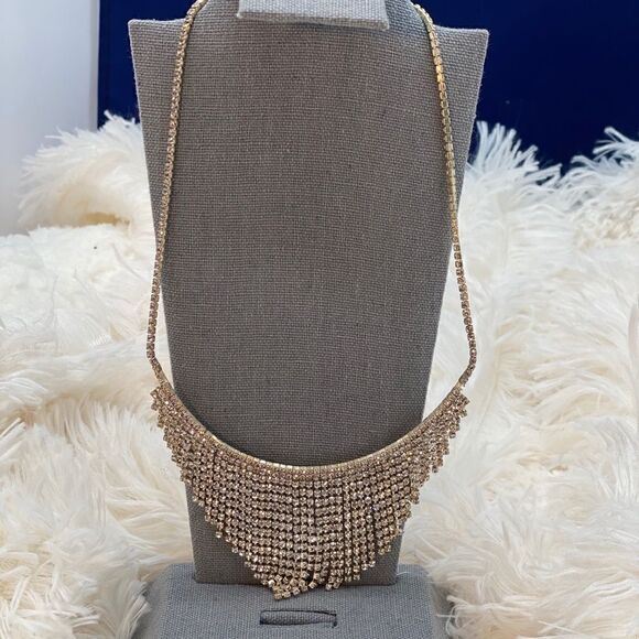 Adjustable rhinestone necklace worn once - Picture 1 of 4